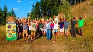 Raising a toast at the new Mount Baldy trail opening 