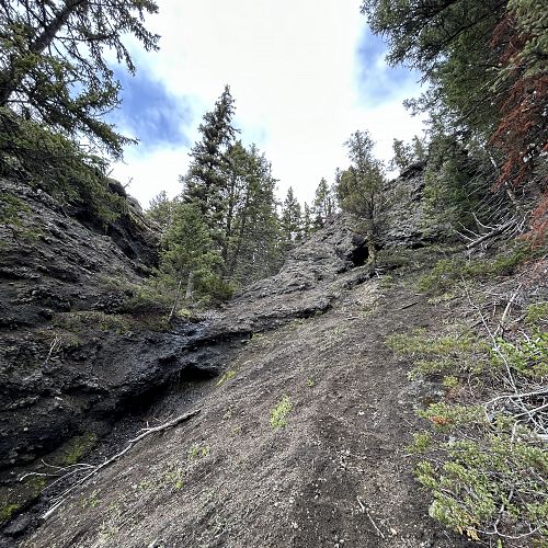 Steep loose section